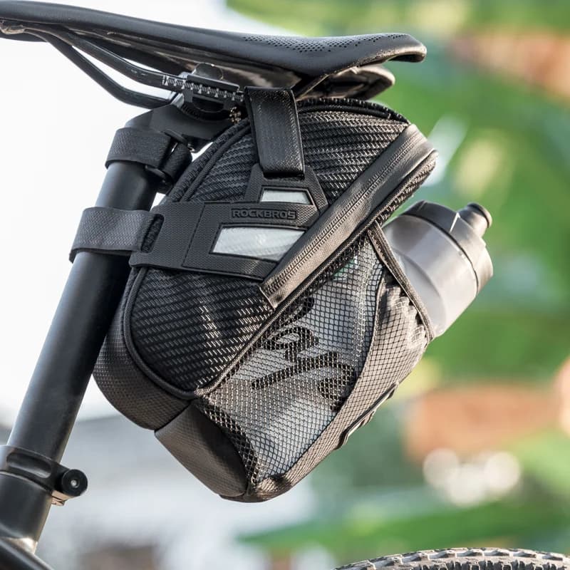 Geantă de depozitare pentru șaua bicicletei, cu elemente reflectorizante