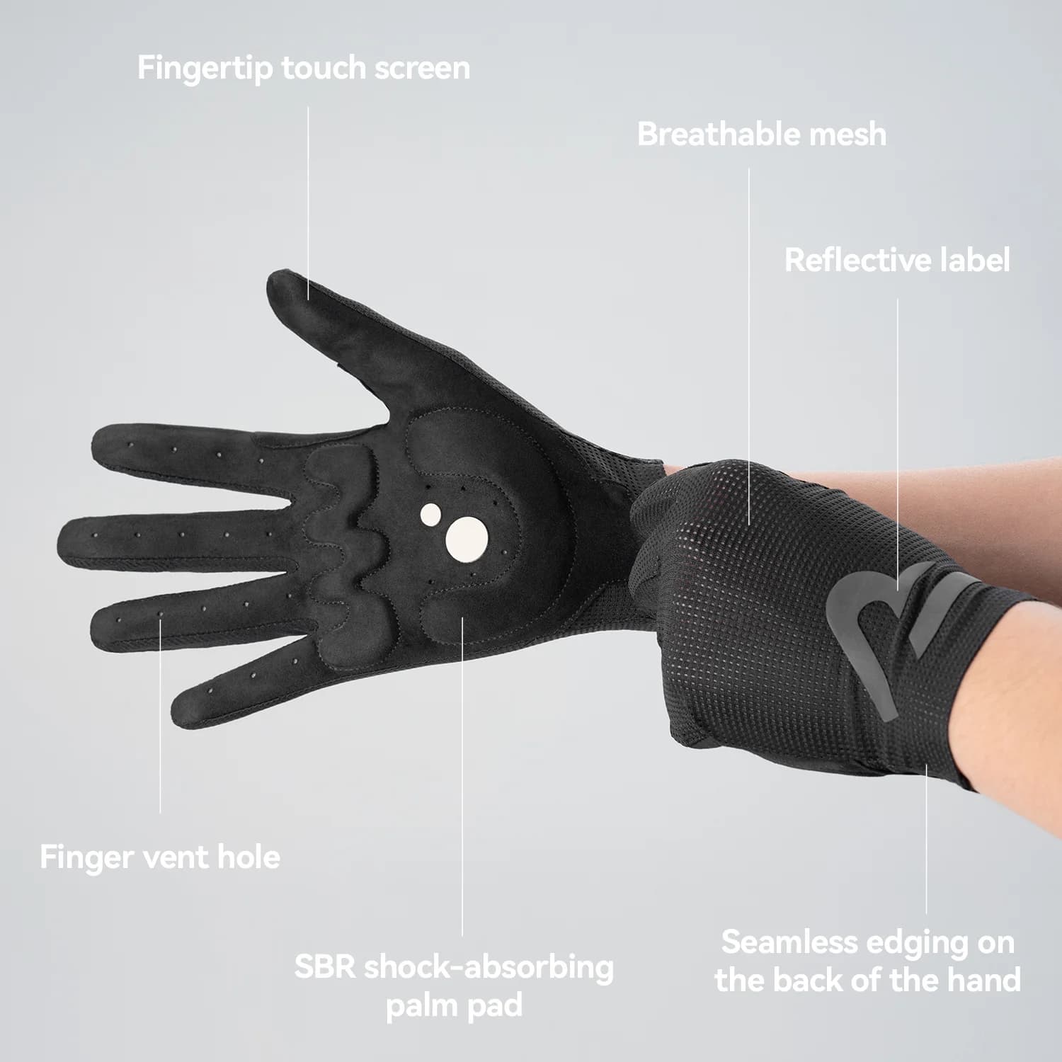Mănuși complete cu absorbție șocuri și compatibilitate touchscreen