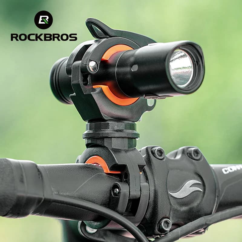 Suport far bicicletă ghidon cu rotație 360° și eliberare rapidă